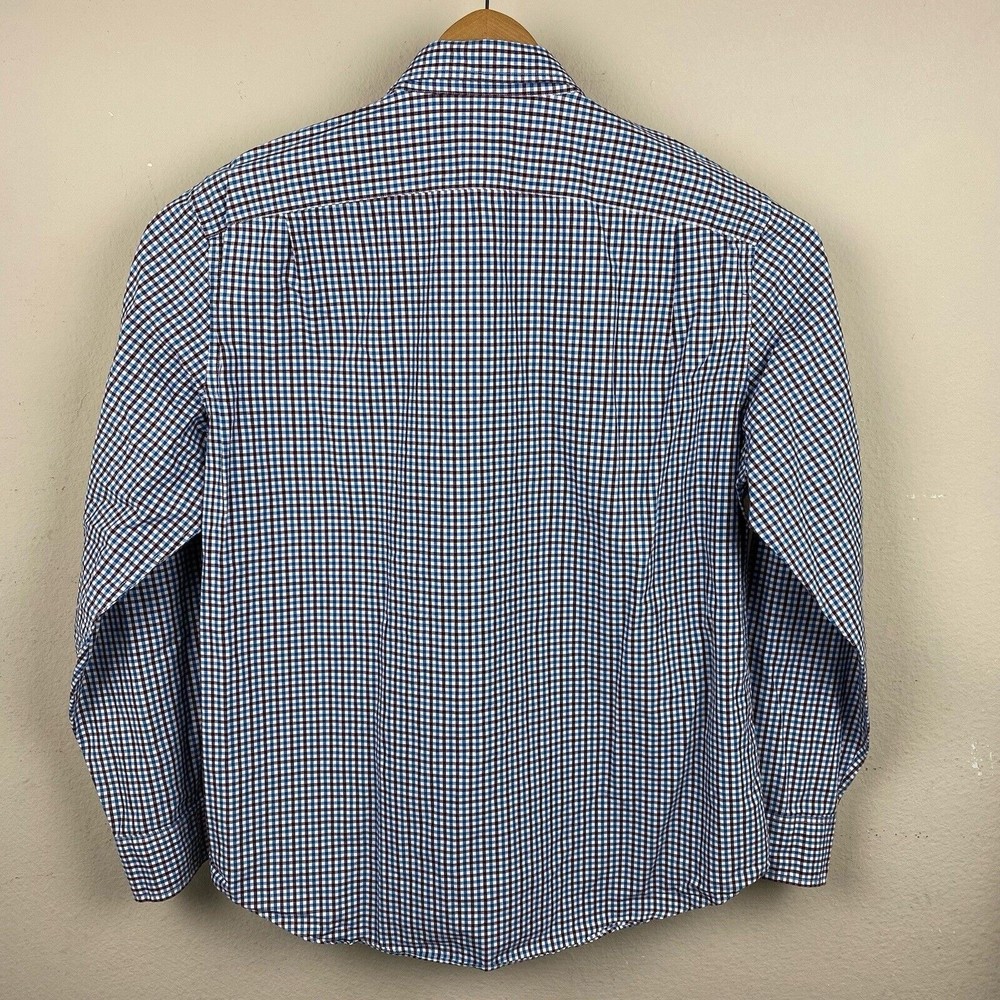 J. Crew Men's Navy Red Plaid Cotton Long Sleeve Button Down Shirt Size XL Slim - Picture 5 of 5